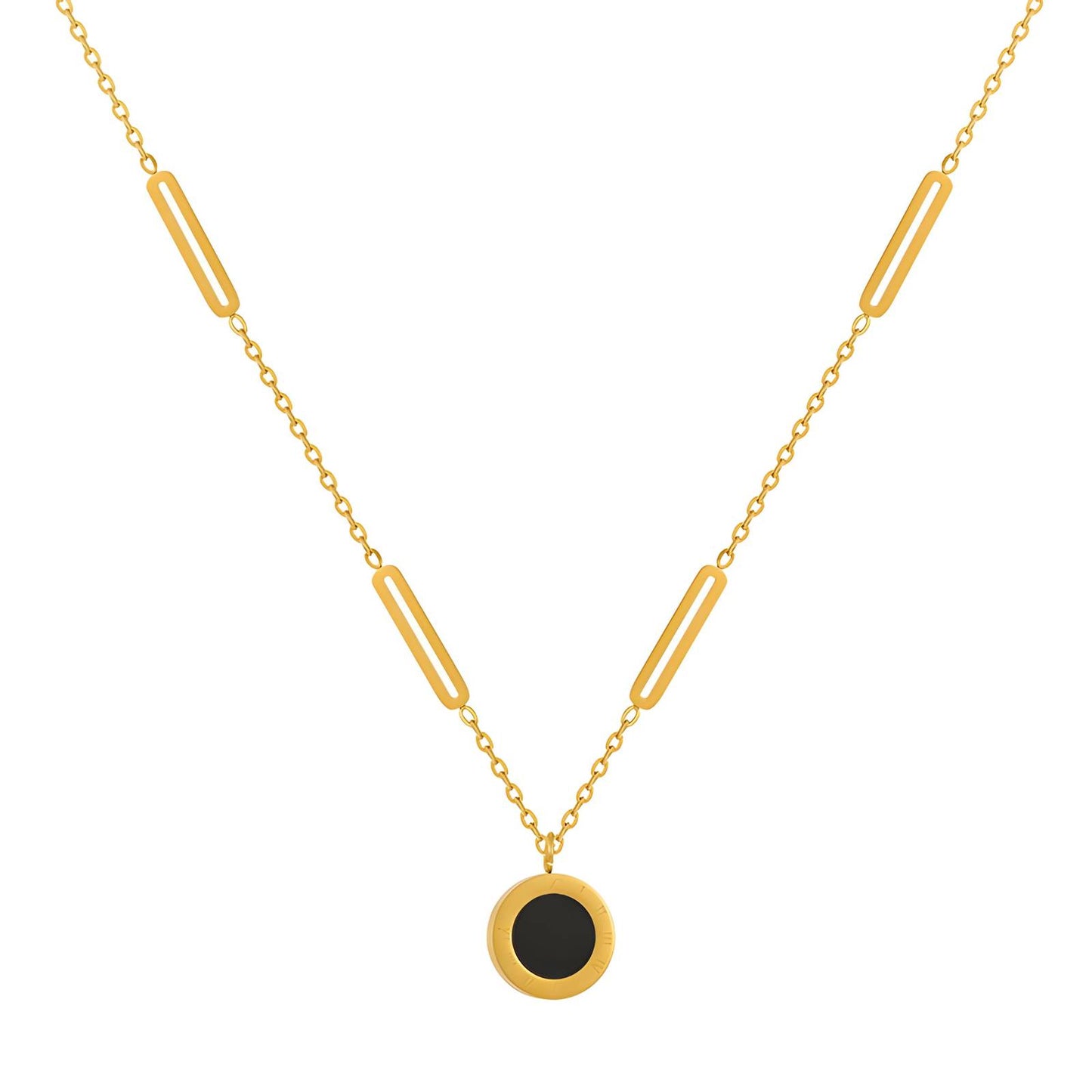Black Gem Drop Necklace