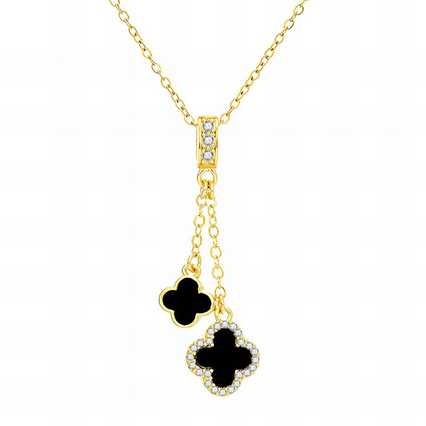 Clover Duo Noir Necklace