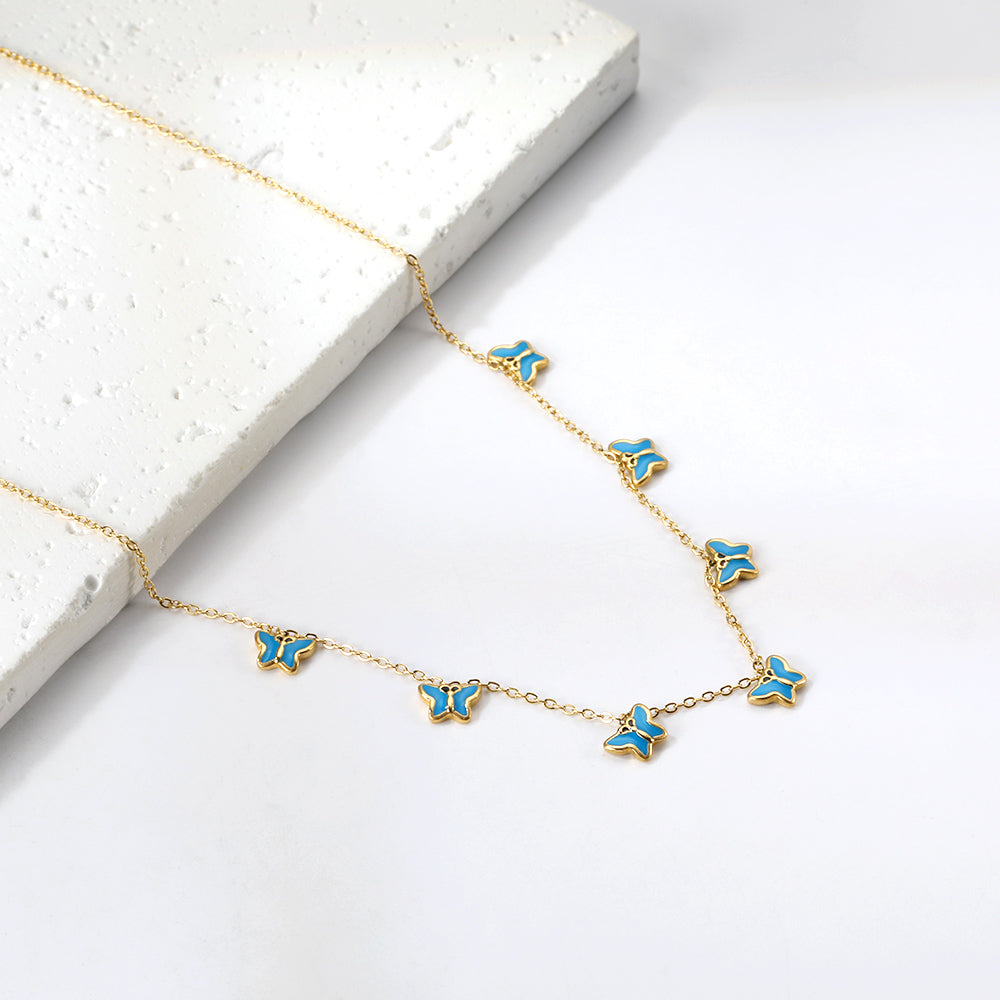 Blue Flutter Necklace