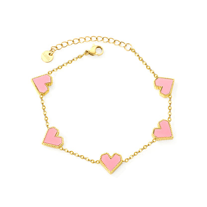 Pink Hearts Bracelet