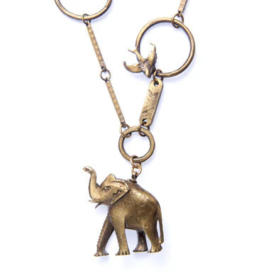 Elephant and Bird Necklace