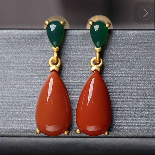 Coral Jade Earrings